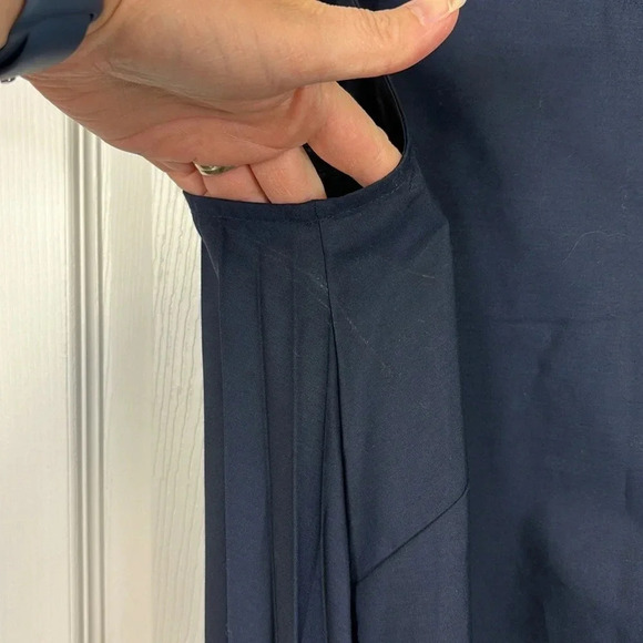 NWT J. Jill navy pleated back sleeveless dress sz xs - Picture 12 of 13